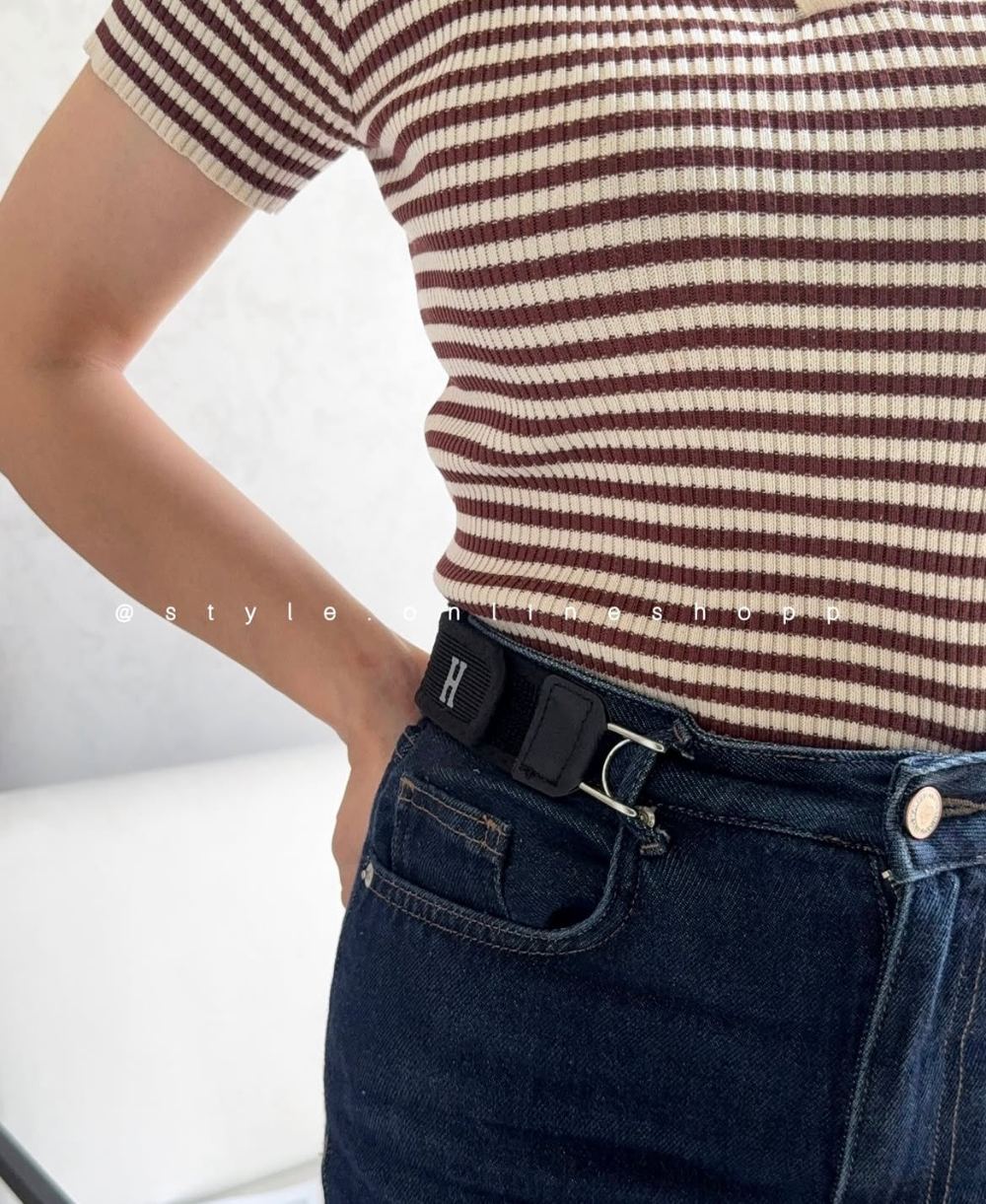 Buckle-less belt strap on waist