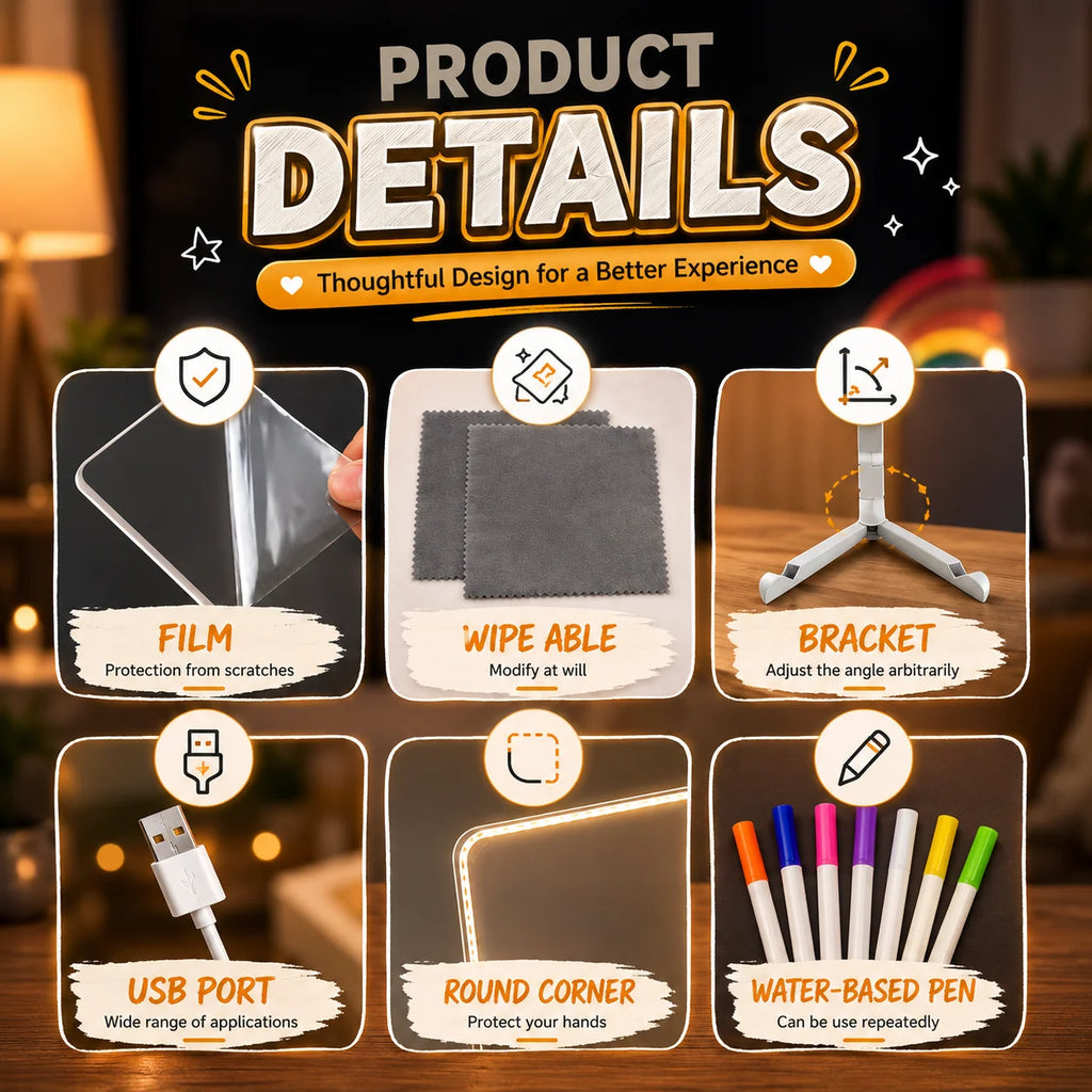 LED Colorful Glow Drawing Board