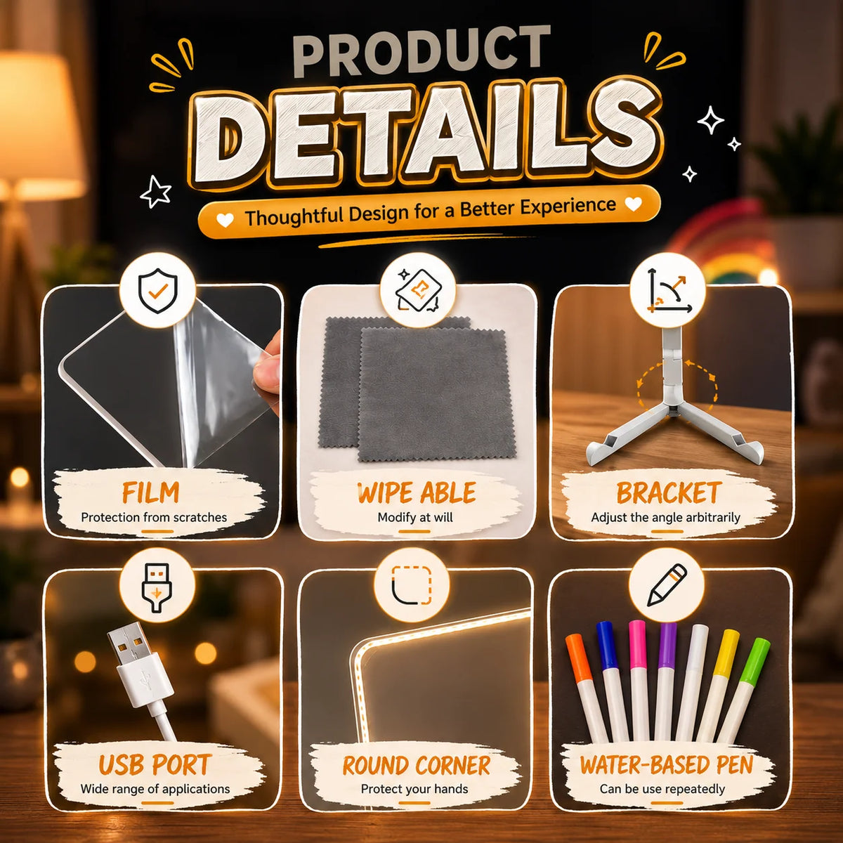 LED Colorful Glow Drawing Board