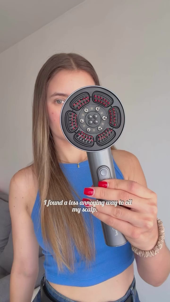 Scalp massager with red light.
