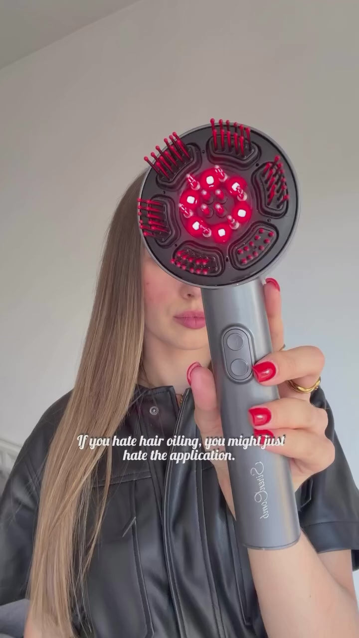 Scalp massager with red light.